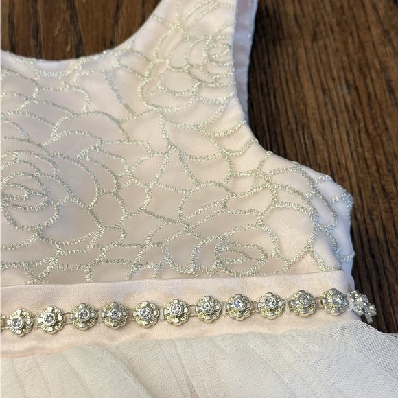 American Princess Light Pink Lace Tulle Infant Dress Sz 24mo Jewel detail AA - Picture 4 of 8